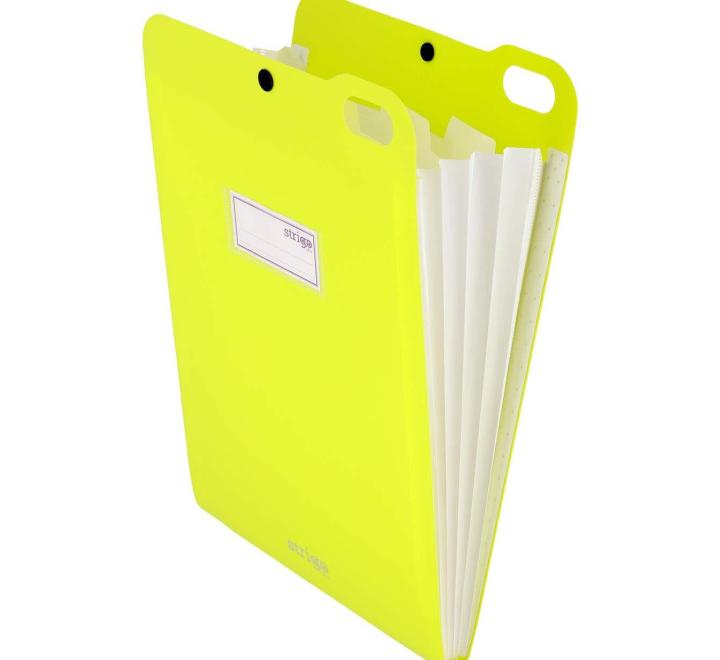 Iratgyűjtő PP, A4, függőleges, 5 osztó, Strigo tűzőkapocs záródással