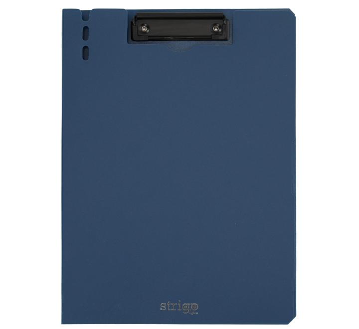 A4-es függőleges felíró tábla, oldalsó fémkapoccsal, toll tartóval, kék színben.
