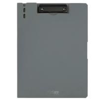 Clipboard vertical A4 cu clip metalic lateral,suport stilou,gri