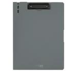 A4-es függőleges írótábla, oldalsó fémkapoccsal, tolltartóval, szürke színben