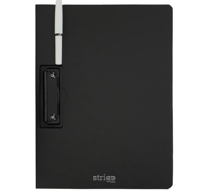 A4-es vízszintes felíró tábla, oldalsó fémkapoccsal, tolltartóval, fekete színben