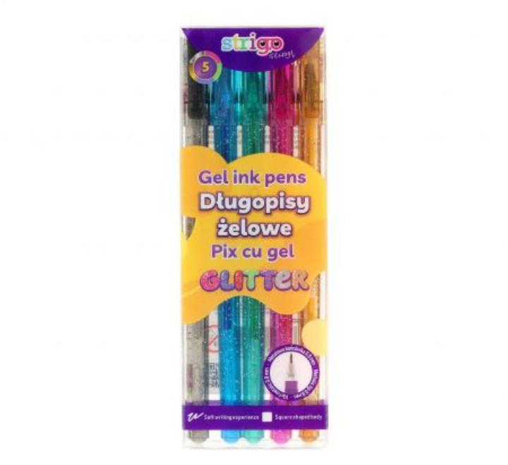 Gél toll 5 élénk színben Strigo