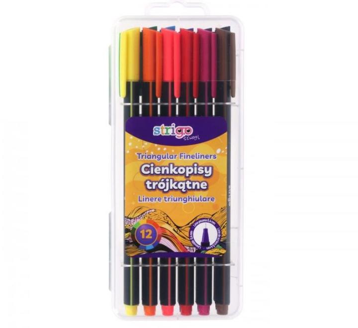 Háromszőg alakú tűfilc 12 szinü,0,4 mm Strigo