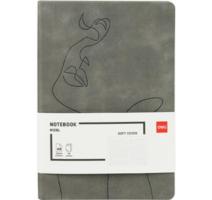 Irodai jegyzetfüzet 96 lap 80g,diktálás,bőrborító,szürke