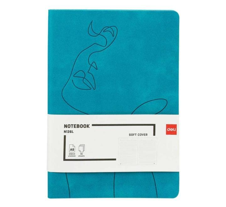 Irodai jegyzetfüzet 96 dosszié 80g,vonalas,bőrborító,türkizkék