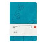Irodai jegyzetfüzet 96 dosszié 80g,vonalas,bőrborító,türkizkék