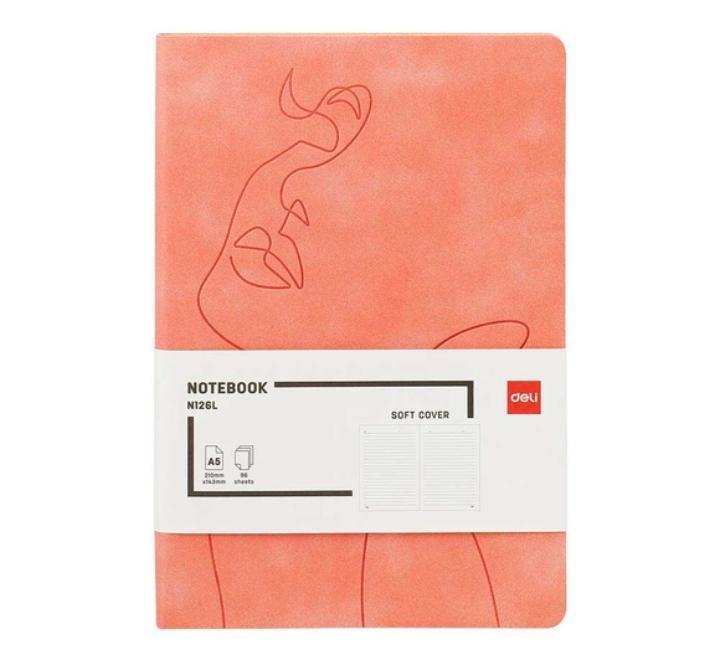 Irodai jegyzetfüzet 96 dosszié 80g,vonalas,bőrborító,barack színű