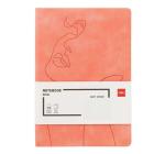 Irodai jegyzetfüzet 96 dosszié 80g,vonalas,bőrborító,barack színű