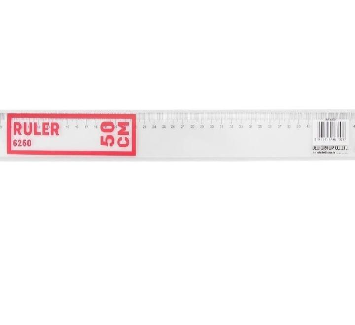 Vonalzó 50cm átlátszó Deli