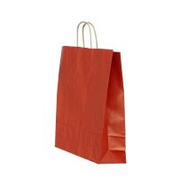 Punga hartie maner rasucit 22x 10x 31cm rosu/maro