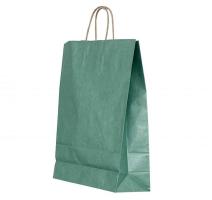 Punga hartie maner rasucit 22x 10x 31cm verde/maro