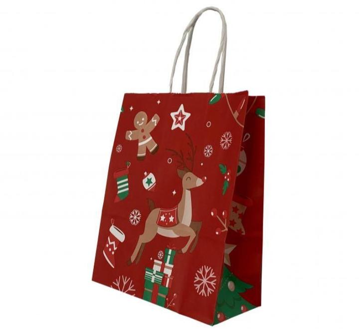 Punga hartie maner rasucit 22x 10x 31cm cerb craciun