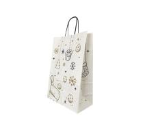 Punga hartie maner rasucit 26 x 12 x 35cm alb/alb craciun