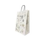 Punga hartie maner rasucit 26 x 12 x 35cm alb/alb craciun