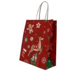 Punga hartie maner rasucit 26 x 12 x 35cm cerb craciun