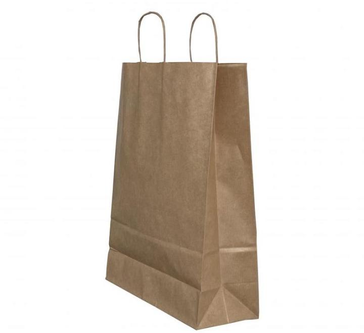 Punga hartie maner lat 32 x 12 x 41cm maro/maro