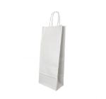 Punga hartie sticla lat 14 x 8 x 39cm alb/alb