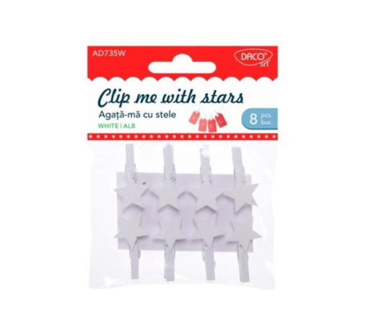 Csiptető fehér csillagokkal AD735W