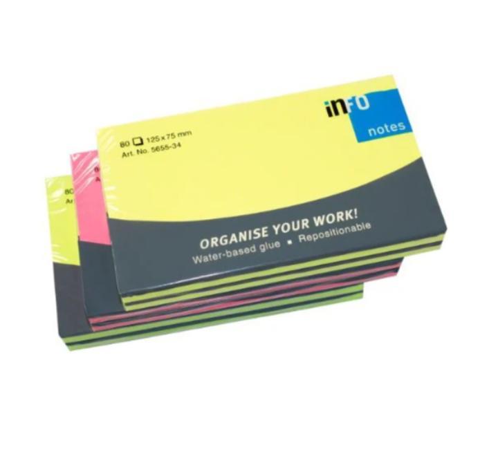 Öntapadós jegyzettömb szett 75x125mm 80 lap Neon sárga