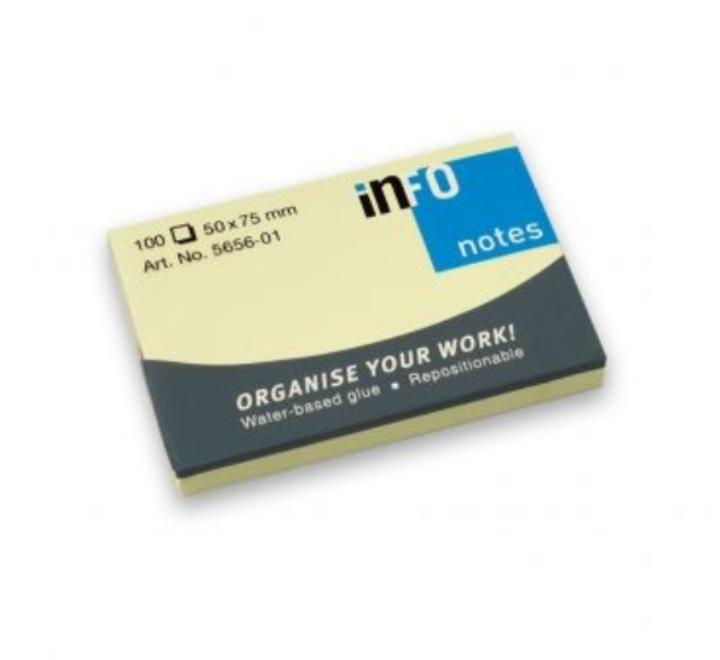 Öntapadós jegyzettömb szett  50x75mm 100 lap pasztell sárga