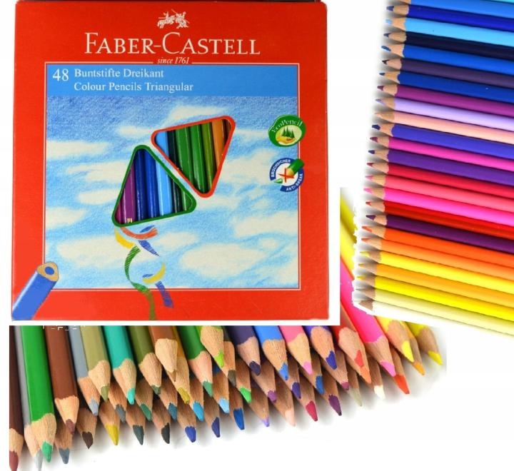 Háromszögletű színes ceruzák, 48 szín Faber-Castell