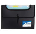 Bővíthető mappa A4, 6 rekesszel, fekete színben