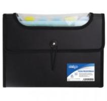 Dosar extensibil A4 cu 12 compartimente, negru