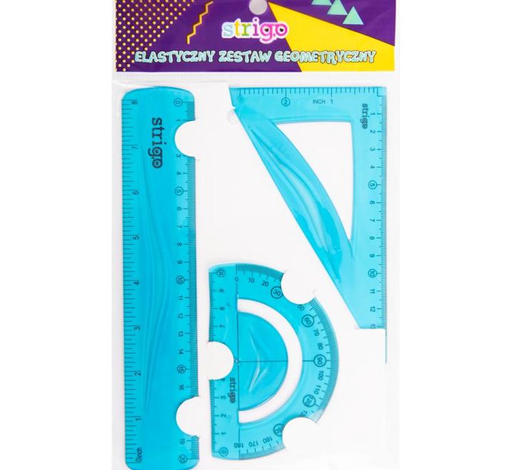 3 darabos hajlékony geometriakészlet, kék