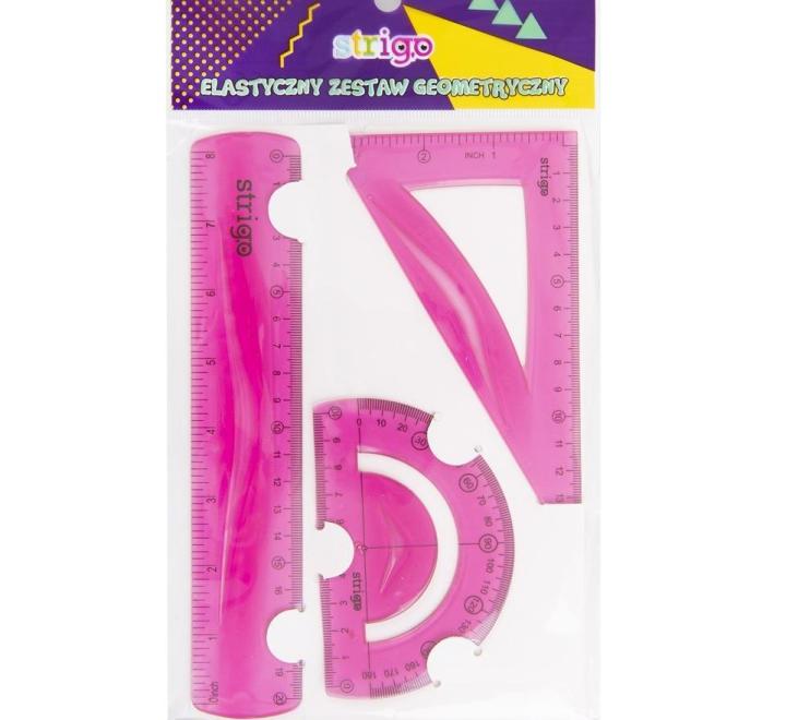 3 darabos hajlékony geometria készlet, rózsaszín