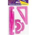 3 darabos hajlékony geometria készlet, rózsaszín