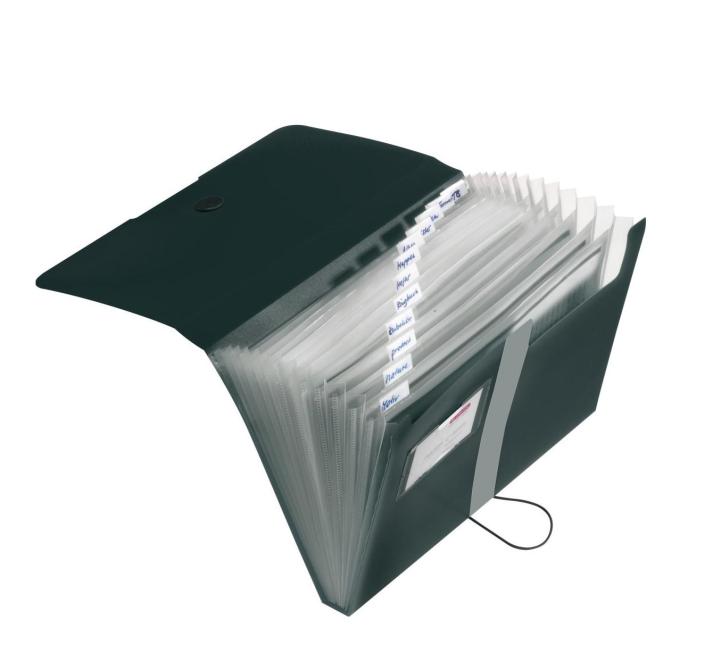 Mappa A4 pp 12 rekeszes fekete