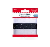 Panglica cu stele 3 ccolors 2cm x 3m