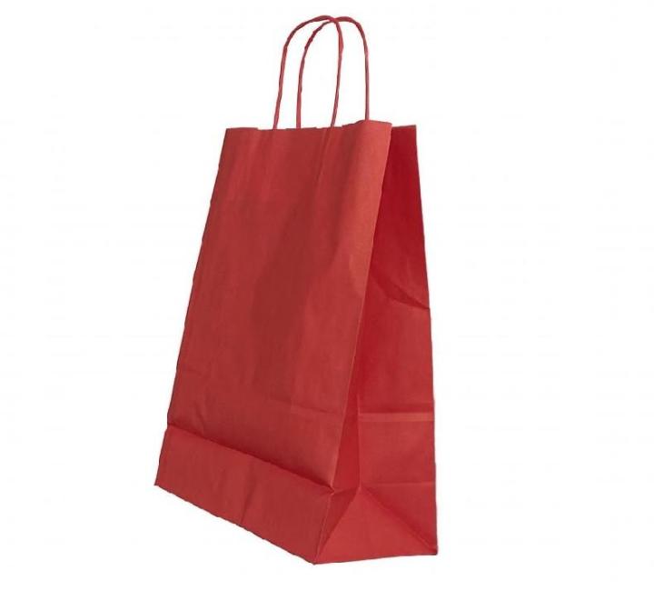 Punga hartie maner rasucit 22 x 10 x 31cm rosu/alb Papiroti