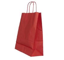 Punga hartie maner rasucit 22 x 10 x 31cm rosu/alb Papiroti