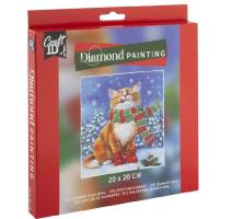 Diamond painting xmas 20x20 cm Cat