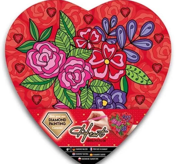 Gyémántszemes kép, forma sziv 29x29 cm