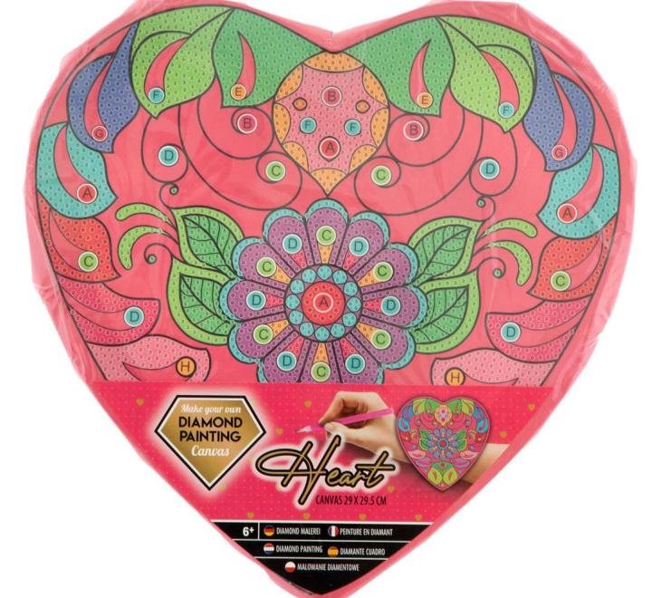 Gyémántszemes kép, forma sziv 29x29 cm