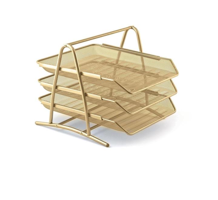 Irattálca 3 részes Mesh aranyszinű