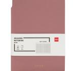 Jegyzetfüzet 96 lap, kockás, bőr hatású, rózsaszín