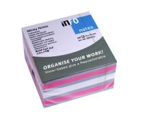 Notes adeziv Info 75x75mm roz-violet-alb 450 file