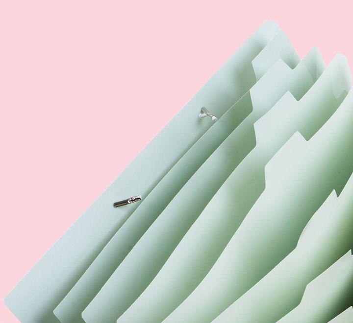 Műanyag mappa gumival,7 elválasztó részel Macarons Deli