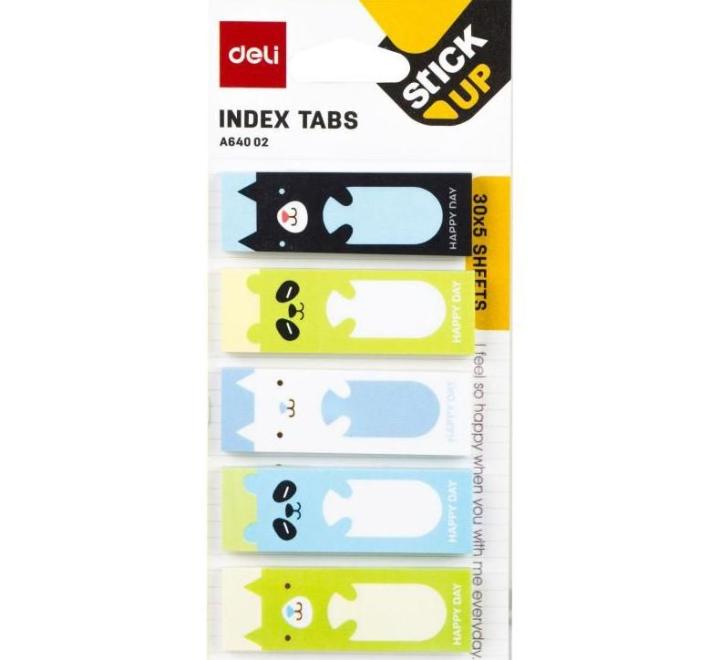 Öntapadós papír index 5x15x45mm 30 lap 5 féle állatmintával,Buline Deli