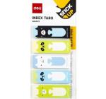 Öntapadós papír index 5x15x45mm 30 lap 5 féle állatmintával,Buline Deli