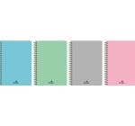 Füzet A4 80 lapos, vonalas spirálos műanyag borító