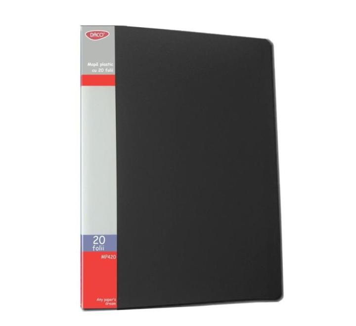 Bemutató mappa 20 fólia Daco fekete