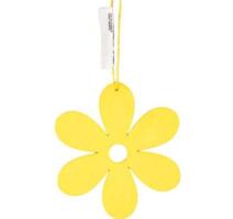 Fából készült dekoráció, sárga virág