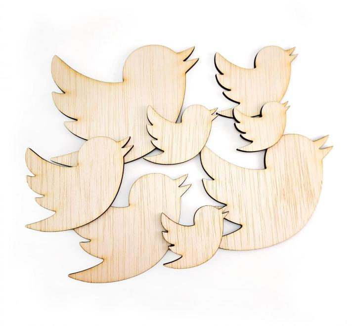 12 darabos fa madár díszkészlet