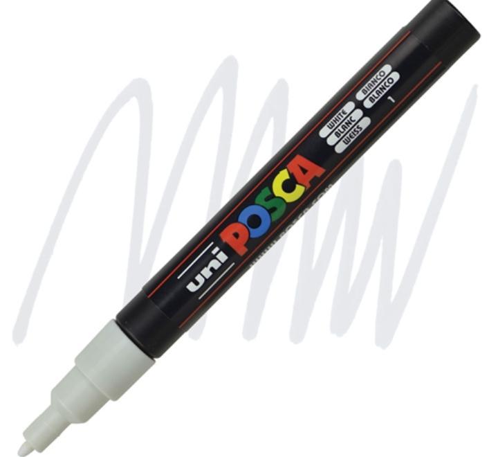 UNI PC-3M Posca jelölő 0,9-1,3 mm - fehér