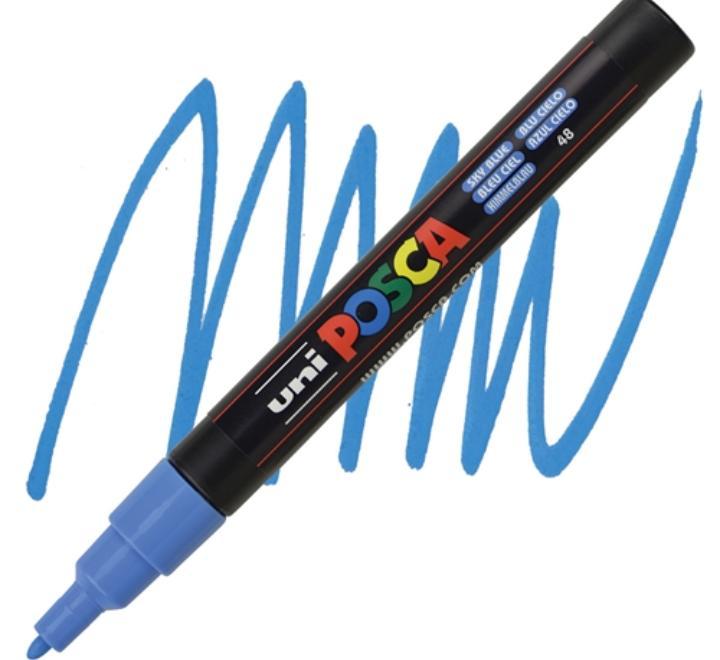 UNI PC-3M Posca marker 0,9-1,3 mm - égszínkék