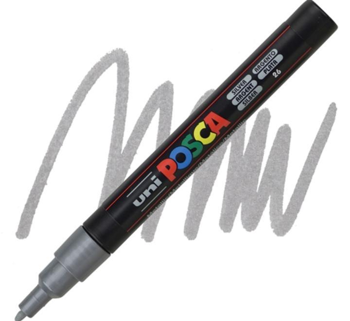 Jelölő UNI PC-3M Posca 0,9-1,3 mm - ezüst